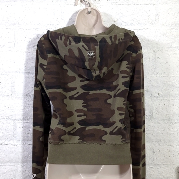 Y2K Roxy Camo Hoodie Jacket Medium - Picture 5 of 9